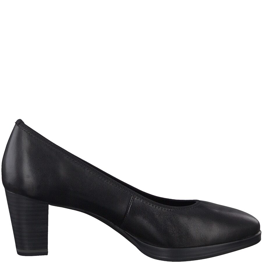 Marco Tozzi ādas apavi, sieviešu melnas augstpapēžu kurpes