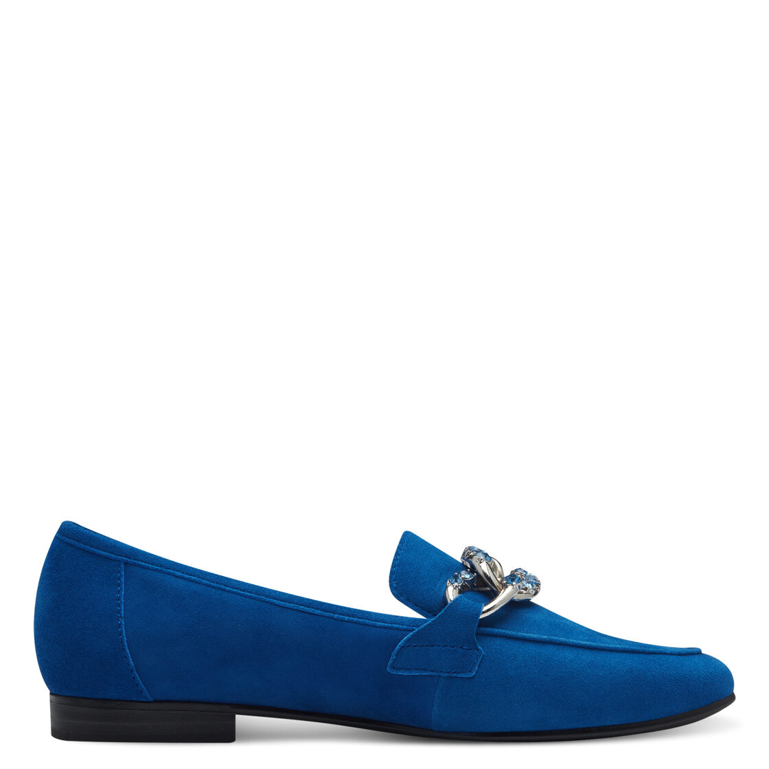 Marco Tozzi dabīgās ādas apavi, zili sieviešu mokasīni