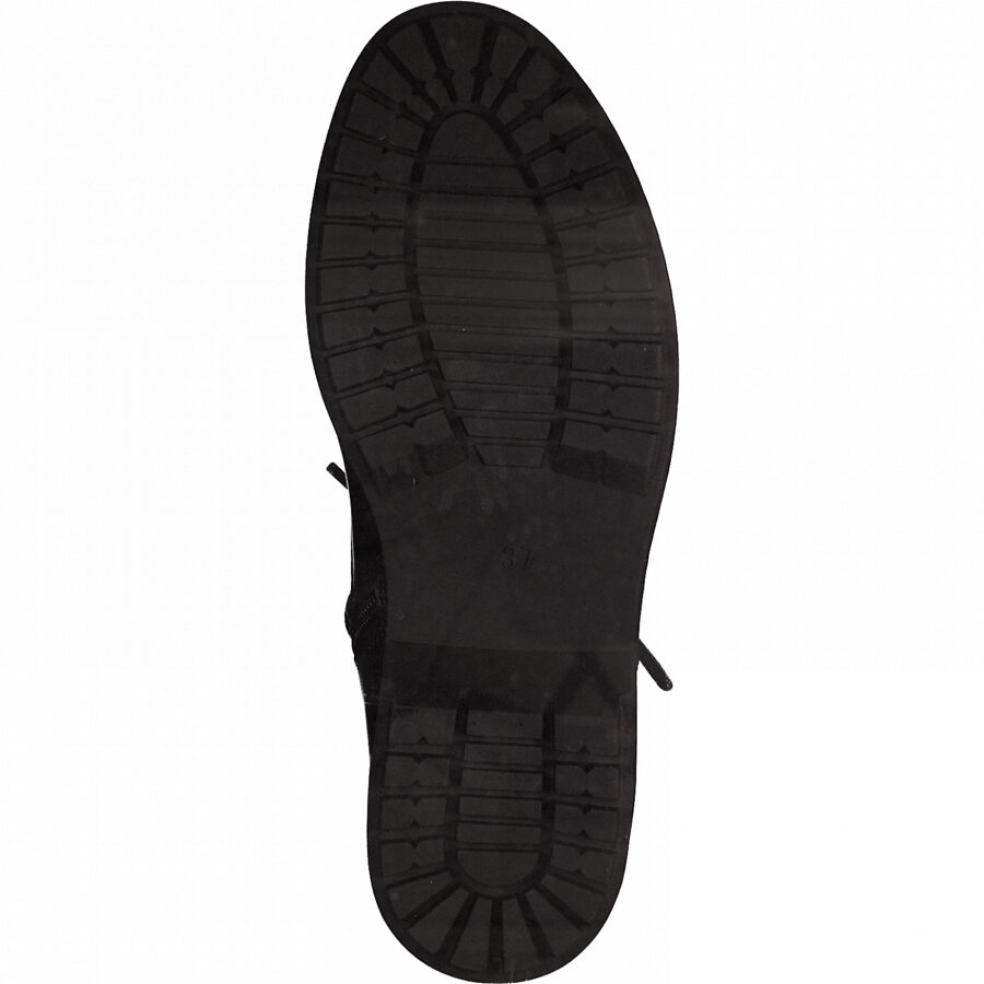 Marco Tozzi apavi, melni dabīgās ādas šņorzābaki, sieviešu rudens/ziemas puszābaki