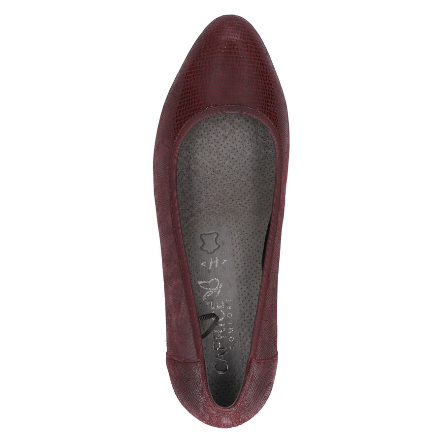 Caprice dabīgās ādas apavi, bordo sieviešu kurpes/laiviņas