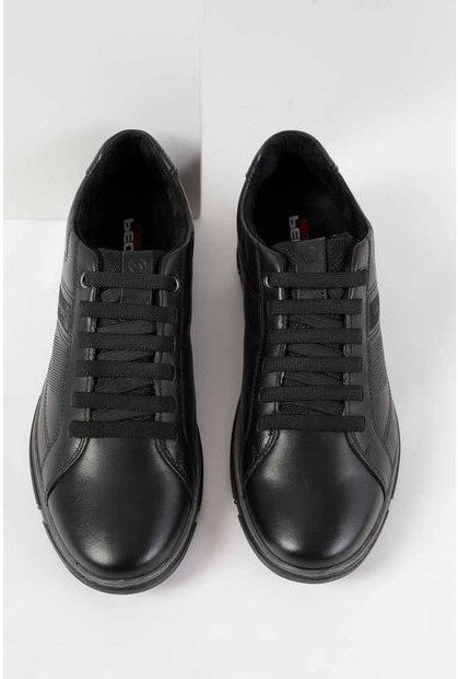 Pegada ādas apavi, melnas vīriešu kurpes