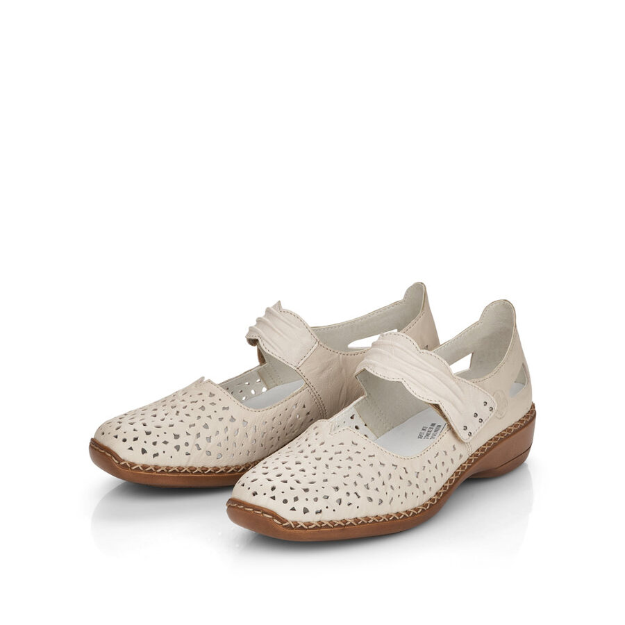 Rieker dabīgās ādas apavi, bēšas sieviešu pavasara/vasaras kurpes