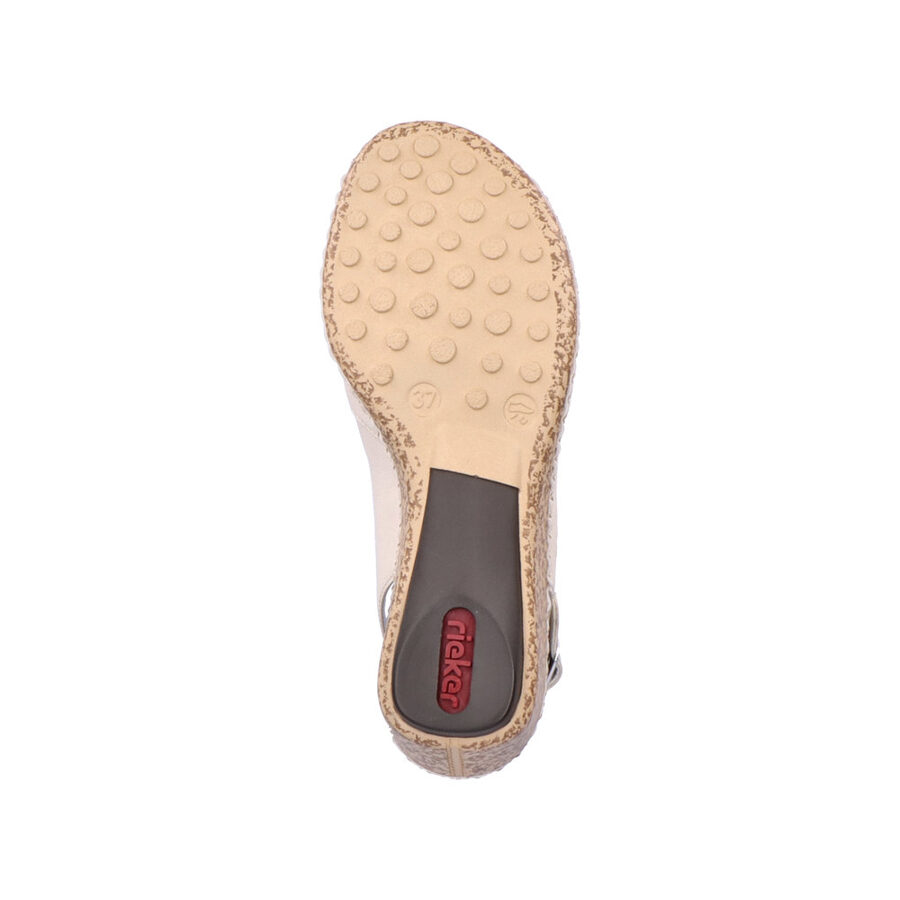 Rieker dabīgās ādas apavi, bēšas sieviešu vasaras kurpes