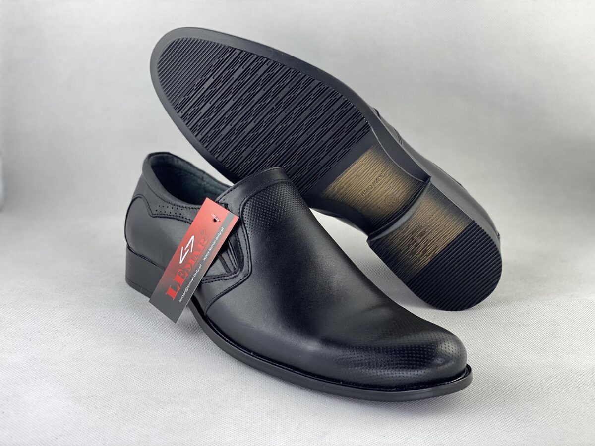 Lemar ādas apavi, klasiskas, melnas vīriešu kurpes