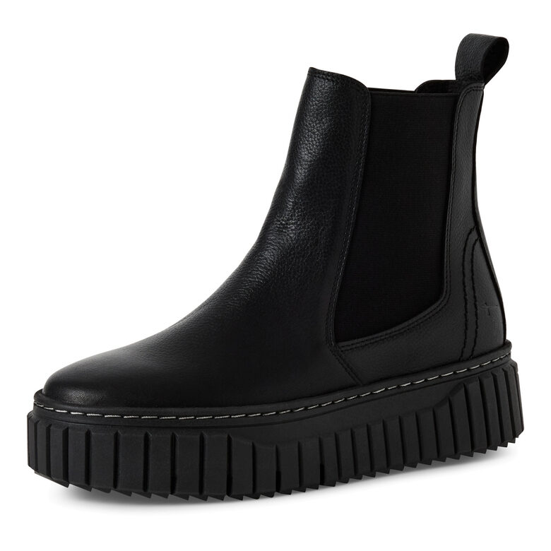 Tamaris dabīgās ādas apavi, melnas sieviešu puszābaki