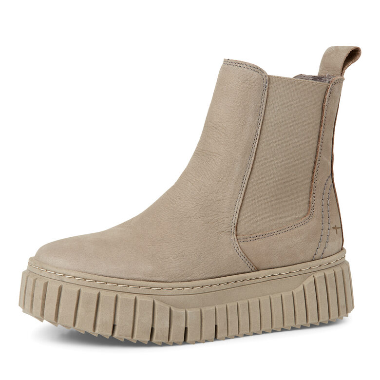 Tamaris dabīgās ādas apavi, bēši sieviešu puszābaki rudens/ziemas sezonai