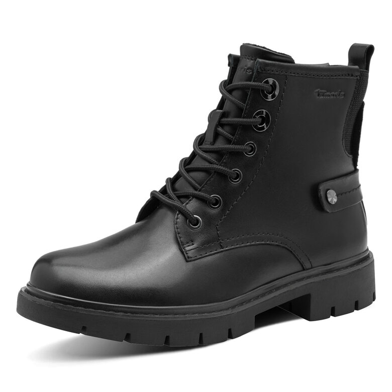 Tamaris Comfort dabīgās ādas apavi, melni sieviešu puszābaki