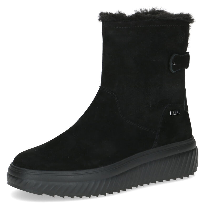 Caprice dabīgās ādas apavi, melni sieviešu ziemas zābaki