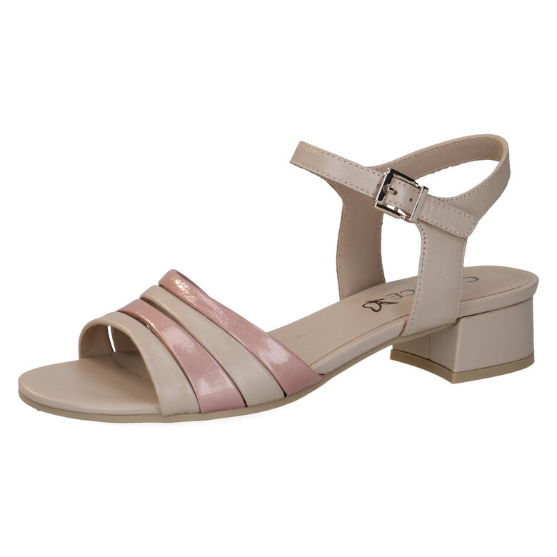 Caprice dabīgās ādas apavi, bēšas sieviešu vasaras kurpes/sandales