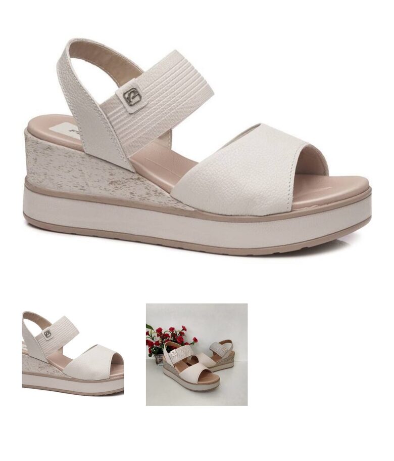 Pegada dabīgās ādas apavi, bēšas sieviešu vasaras kurpes, sandales