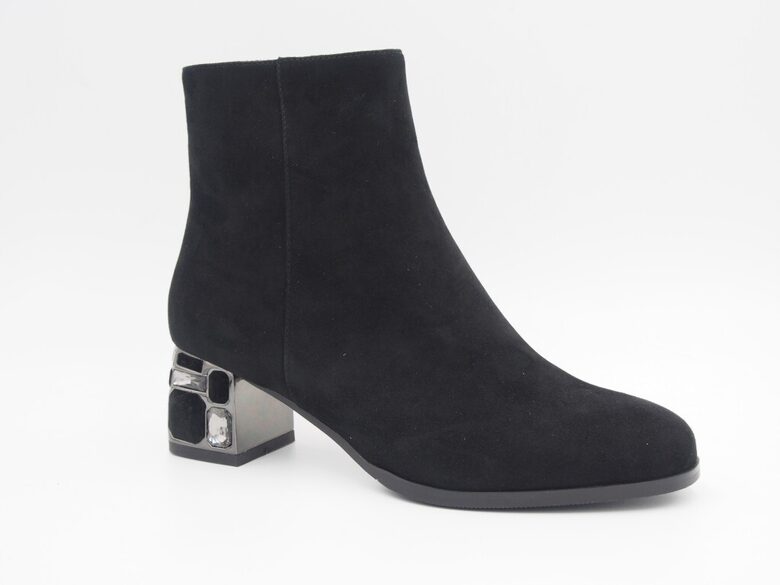 Loretta Vitale dabīgās zamšādas apavi, melni sieviešu puszābaki