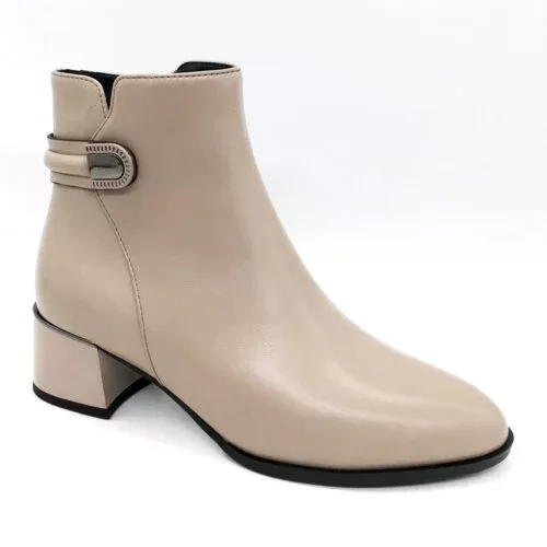 Loretta Vitale dabīgās ādas apavi, bēši sieviešu puszābaki