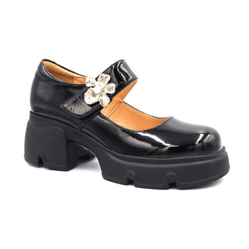 Loretta Vitale dabīgās ādas apavi, melnas sieviešu kurpes