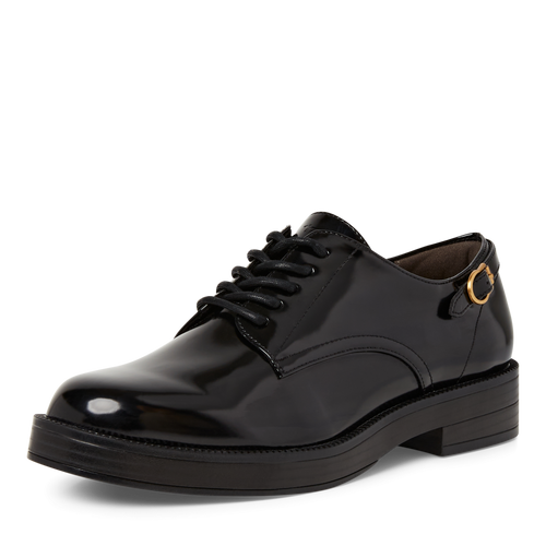 Tamaris apavi, melnas slēgtās kurpes ar auklu