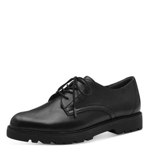 Tamaris apavi, melnas slēgtās kurpes ar auklu