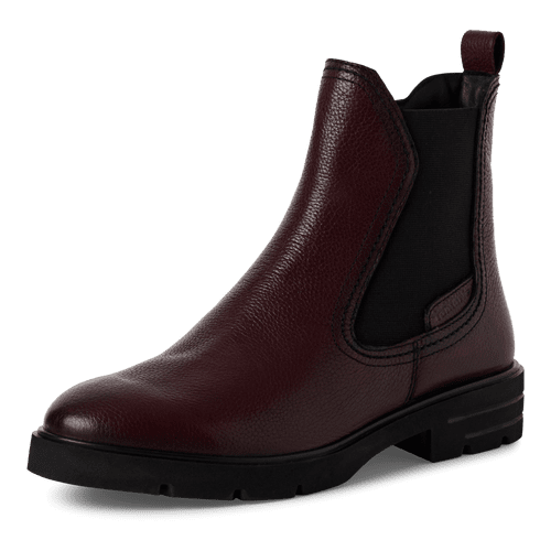 Tamaris dabīgās ādas apavi, bordo sieviešu puszābaki