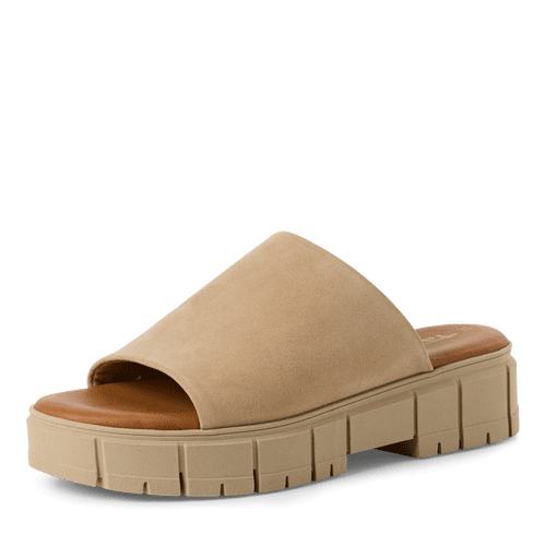 Tamaris dabīgās ādas apavi, bēšas sieviešu vasaras kurpes, iešļūcenes