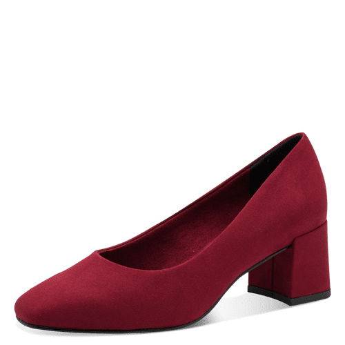 Marco Tozzi apavi, tumši sarkanas sieviešu augstpapēžu kurpes, laiviņas