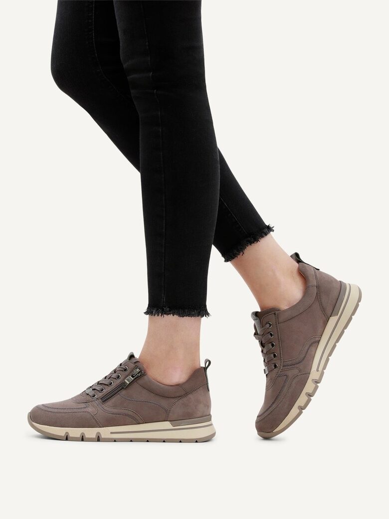 Caprice dabīgās ādas apavi, bēšas sieviešu botes, snīkeri