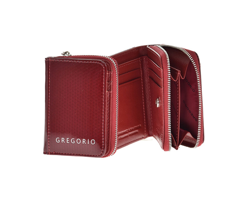 Gregorio sieviešu sarkans dabīgās ādas maks