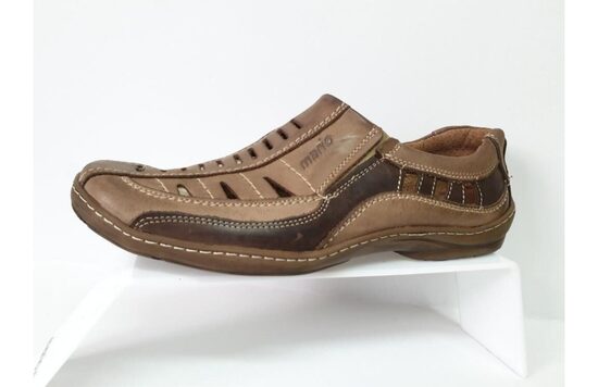 Mario Pala ādas apavi, brūnas vīriešu vasaras kurpes