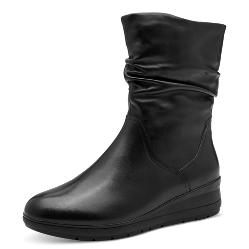 Jana dabīgās ādas apavi, melni sieviešu puszābaki