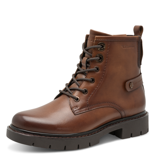 Tamaris Comfort dabīgās ādas apavi, brūni sieviešu šņorzābaki