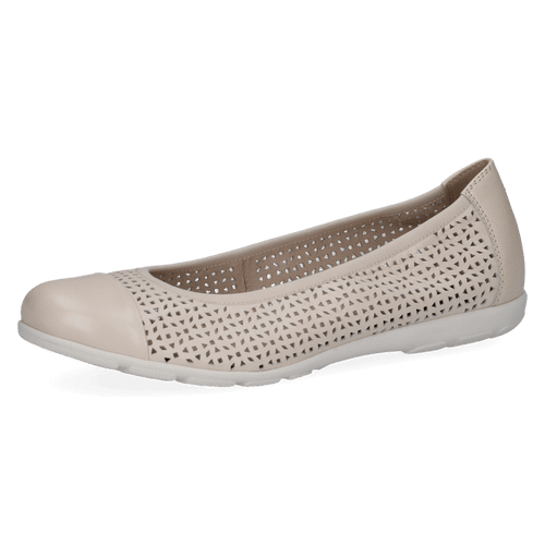 Caprice dabīgās ādas apavi, bēšas sieviešu kurpes, balerīnas