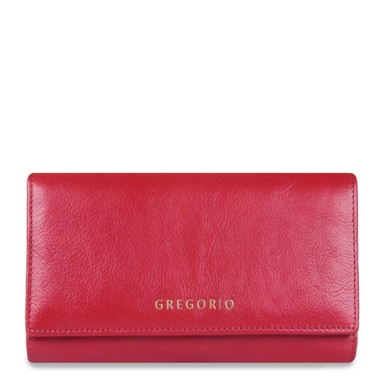 Gregorio sieviešu sarkans dabīgās ādas maks