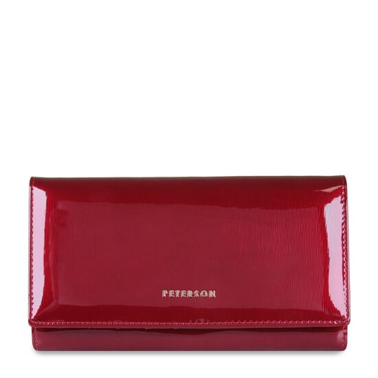 Peterson sieviešu sarkans dabīgās ādas maks