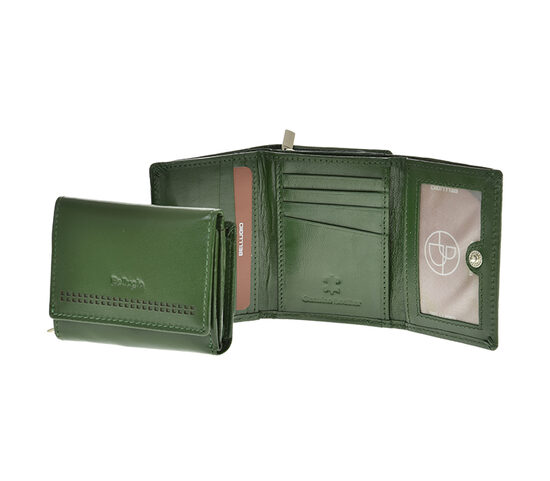 Bellugio sieviešu zaļš dabīgās ādas maks