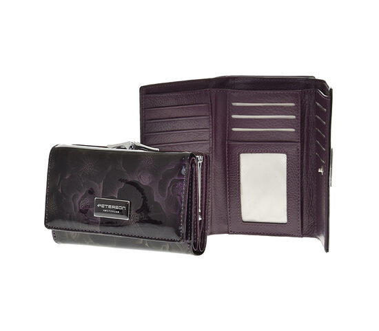 Peterson sieviešu tumši violets dabīgās ādas maks