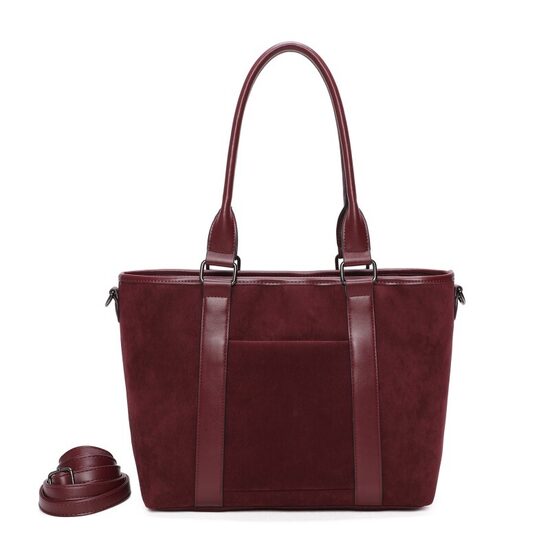 Ines DeLaure liela, bordo, tumši sarkana sieviešu soma