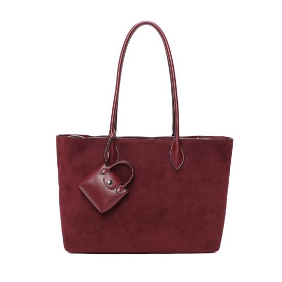 Ines DeLaure liela, bordo, tumši sarkana sieviešu soma