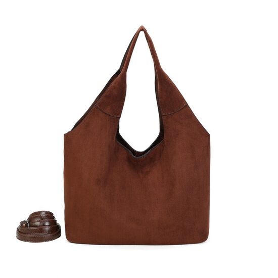 Ines DeLaure liela, brūna zamša soma