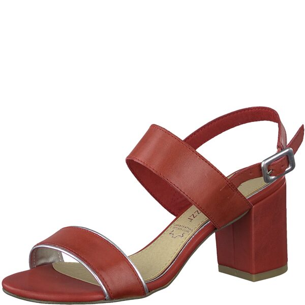 Marco Tozzi ādas apavi, sieviešu vasaras, sarkanas kurpes