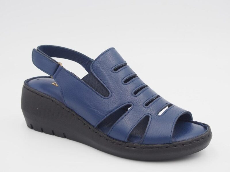 Loretta Vitale ādas apavi, zilas sieviešu vasaras kurpes
